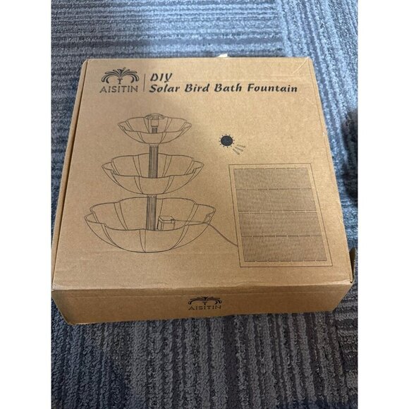 3 Tiered Bird Bath with 3W Solar Pump, DIY Solar Fountain Detachable and Suitabl - Picture 2 of 8